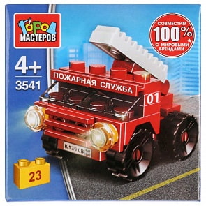 Конструктор Пожарная служба: машина, 23 детали (Город мастеров, 3541-JS)