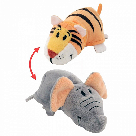 Плюшевая игрушка из серии Вывернушка 2в1 Слон-Тигр, 12 см. 
