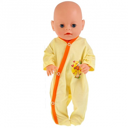 Одежда для кукол 40-42 см - Желтый комбинезон Жирафик 
