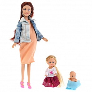 Кукла - София беременная с дочерью, аксессуары (Карапуз, 66308R3-S-BB)