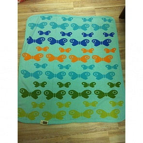 Плед-покрывало вязанный UPS PUPS Бабочки, 85*100 (акрил, зеленый)