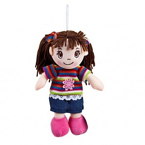 Кукла мягконабивная, платье в полоску, 20 см (ABtoys, M6039)