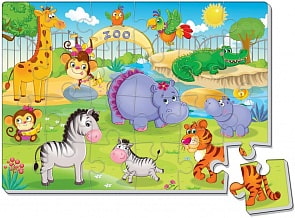 Мягкие пазлы – Зоопарк, А4, 24 элемента (Vladi Toys, VT1102-13)