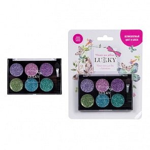 Lukky крем-тени для век с блестками и аппликатором, 6 цветов (Lukky, Т16128)