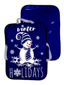 Сани-ледянка прямоугольная – Снеговик, синий, 56х42 см (RT, 7214RT)