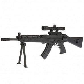 Автомат с подножкой, с лазерным прицелом и пульками в пакете (1B02061)