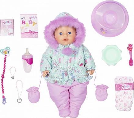 Интерактивная кукла Baby born в зимней одежде, 43 см 