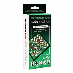 Игра настольная магнитная - Змейки и лестницы, 7 предметов (Origami, 05319) - миниатюра