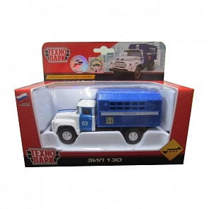 Металлическая инерционная машина ЗИЛ 130 - Будка Полиция (Технопарк, X600-H09128-R)