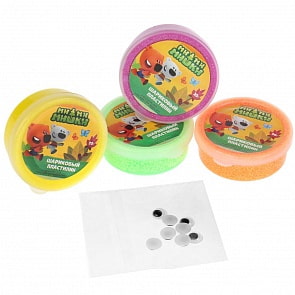 Шариковый пластилин мелкозернистый – Ми-ми-мишки, 4 цвета, застывающий (Multiart, 8322-MIMI (96)