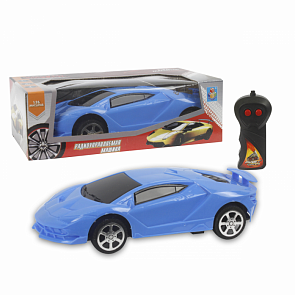 Спортавто машина на радиоуправлении 27 МГц, 2 канала: движение вперед и назад, разворот, синяя, 1:26, 17 см. (1toy, Т13818)