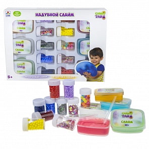 Набор из серии Слайм тайм – 6 видов надувного слайма с украшениями (1toy, Т17646)