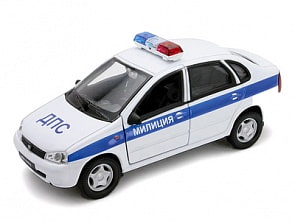 Металлическая машинка Lada 110 Милиция ДПС, масштаб 1:34-39 (Welly, 42385PB) 