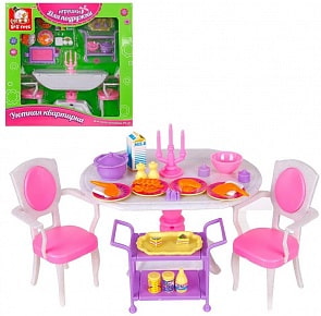 Набор мебели Уютная квартирка, 38 предметов и аксессуаров, свет (Наша игрушка, 100328698)