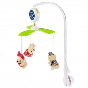 Музыкальная карусель на кроватку с мягкими игрушками, 10 колыбельных (Умка, 6611B-4-R)