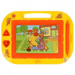 Магнитная доска для рисования Оранжевая корова 2 штампа (Играем вместе, B1515226-OC)