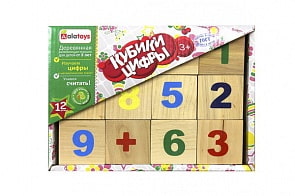 Кубики – Цифры, неокрашенные, 12 шт (Alatoys, КБЦ1200) Кубики – Цифры, неокрашенные, 12 шт (Alatoys, КБЦ1200)