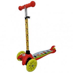 Детский трёхколёсный самокат Три кота со светом управление наклоном (Три кота, S00022-CATS)