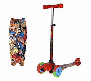 Трехколесный самокат - Navigator DC Super Heroes, светящиеся колеса 11 и 8 см (Navigator, Т59549)