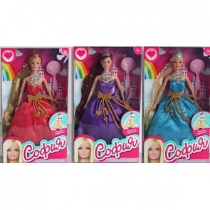 Кукла Принцесса София с аксессуарами для волос, 29 см., 3 вида (Карапуз, 99020-S-AN)