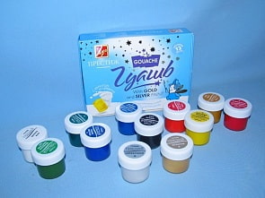 Гуашь - Престиж с золотом и серебром, 12 цветов (Луч, 18С1237-08)