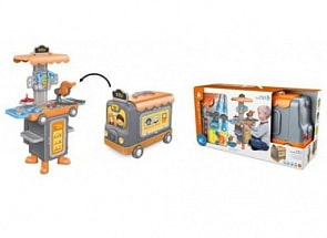 Игровой набор Маленький мастер с инструментами и автобусом на колесиках (Наша Игрушка, W825)