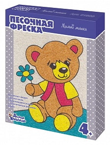 Набор для творчества из серии Песочная фреска - Милый мишка, с рамкой из картона (Десятое королевство, 02605ДК)