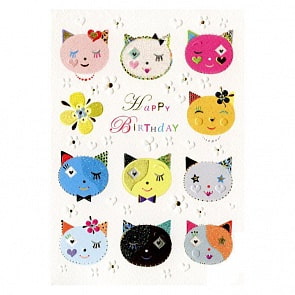 Открытка – Кошки - С днем рождения (Turnowsky, MO6608W1k)