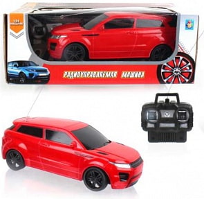 Спортавто - Джип на радиоуправлении, 1:24, 20 см, свет, красная (1toy, Т13831)