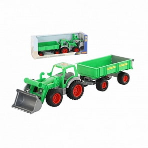 Трактор-погрузчик Фермер-техник с прицепом, в коробке (Полесье, 37770)