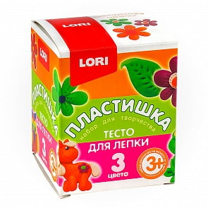 Тесто для лепки Пластишка Набор №17, 3 цвета по 70 г (Lori, Тдл-020)