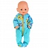 Одежда для кукол 40-42 см – Голубой комбинезон с капюшоном Медвежата  - миниатюра №3