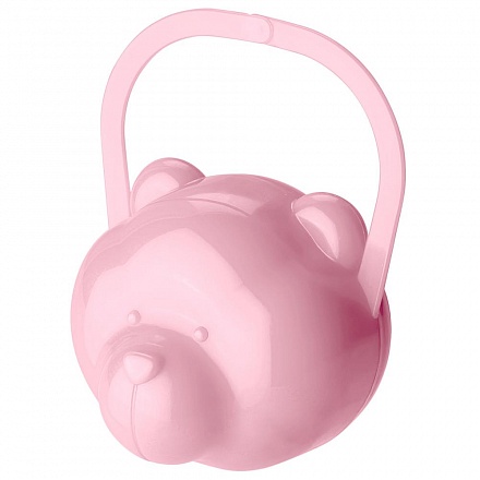 Футляр для детской пустышки – Мишка, розовый 
