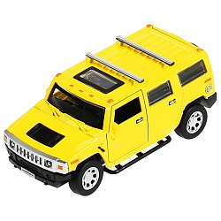 Инерционная металлическая модель - Hummer h2, 12см, цвет желтый (Технопарк, HUM2-12-YE) - миниатюра