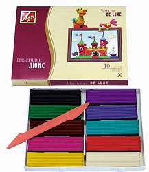 Пластилин Люкс, 10 цветов, со стеком (Луч, 14С1034-08) - миниатюра