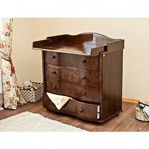 Комод с настилом Красная Звезда С 567 резьба №28 кошка, шоколад (Красная Звезда, КЗ-C 567_шоколад)