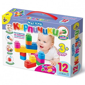 Конструктор для самых маленьких - Кирпичики мягкие мини, 12 деталей (Десятое королевство, 02671ДК)