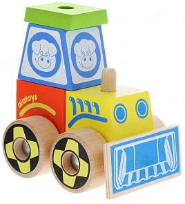 Конструктор-каталка Трактор малый, 5 деталей (Алатойс, КТР02sim)