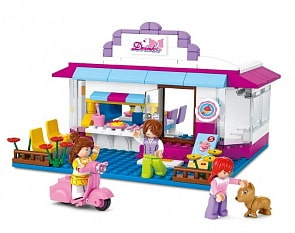 Конструктор - Розовая мечта - Кафе с фигурками, 226 деталей (Sluban, M38-B0528)