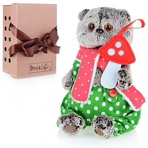 Мягкая игрушка - Кот Басик с мухомором, 19 см (Budi Basa, Ks19-122)