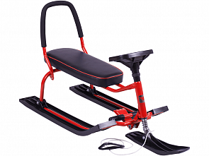 Снегокат 501 Tandem разборный для двоих, с двумя складными спинками, красный (Барс, 7650)