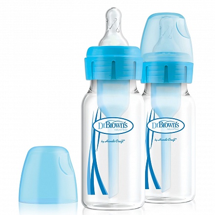Набор из 2 бутылочек антиколиковых с узким горлышком по 120 мл, цвет синий 