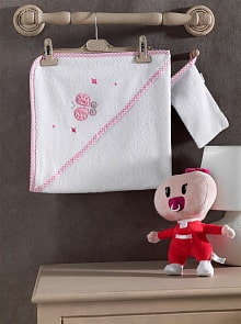 Полотенце уголок и варежка Funny Dream, 100 % хлопок, размер 75 х 75 см (Kidboo, 00-0011869) 