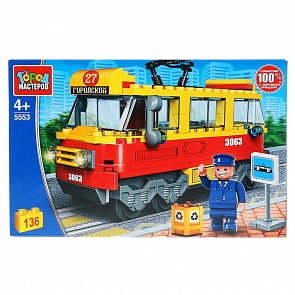 Конструктор - Трамвай, 136 деталей (Город мастеров, 5553-KK)