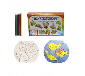 Развивающая игрушка: пазл-раскраска Аквариум (Тимбергрупп, IG0107)