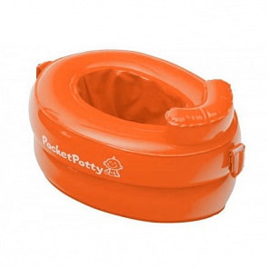 Надувной дорожный горшок со сменными пакетами, оранжевый (Roxy-Kids, PP-3102R)