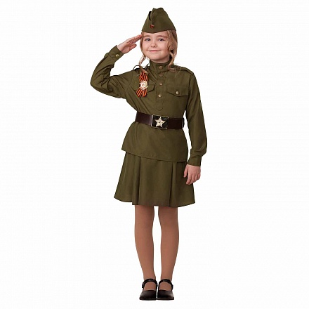 Костюм для девочек – Солдатка, размер 128-64 