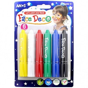 Грим-мелки - Face Deco, 6 цветов (Amos, 22833)