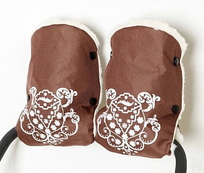 Варежки для санок New, мех, коричневый (RT, 5055RT)