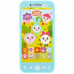 Телефон с фонариком, 10 песен, 5 фраз из м/ф Малышарики, учим счет, звуки телефона (Умка, KH170002-WS1)